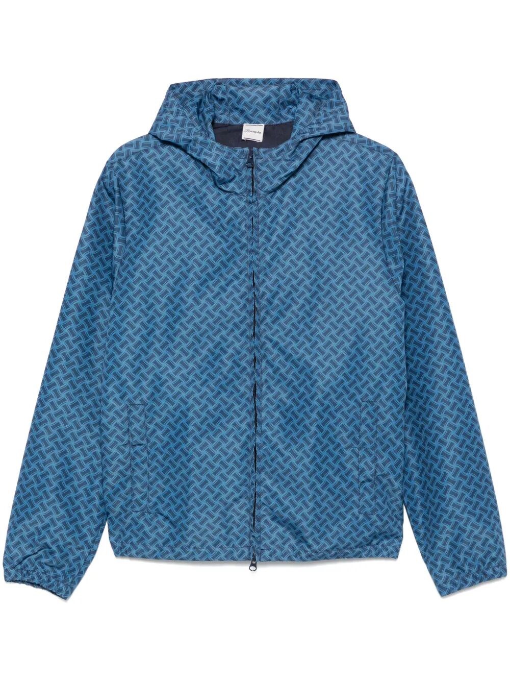 Drumohr Geometric Patterned Lightweight Jacket With Hood In Multi