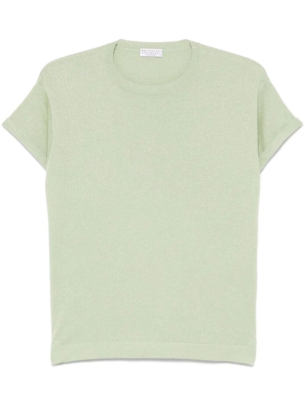 Brunello Cucinelli Laminated Sweater In Green