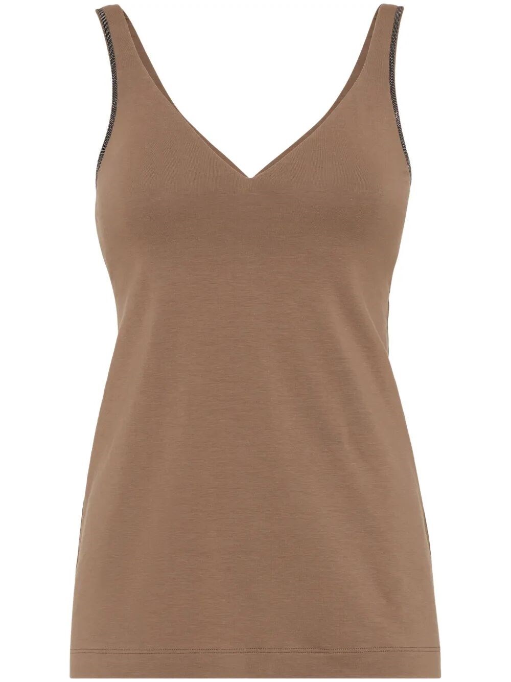 Brunello Cucinelli Jersey Top In Brown