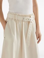 brunello cucinelli stretch cotton gabardine belted circle