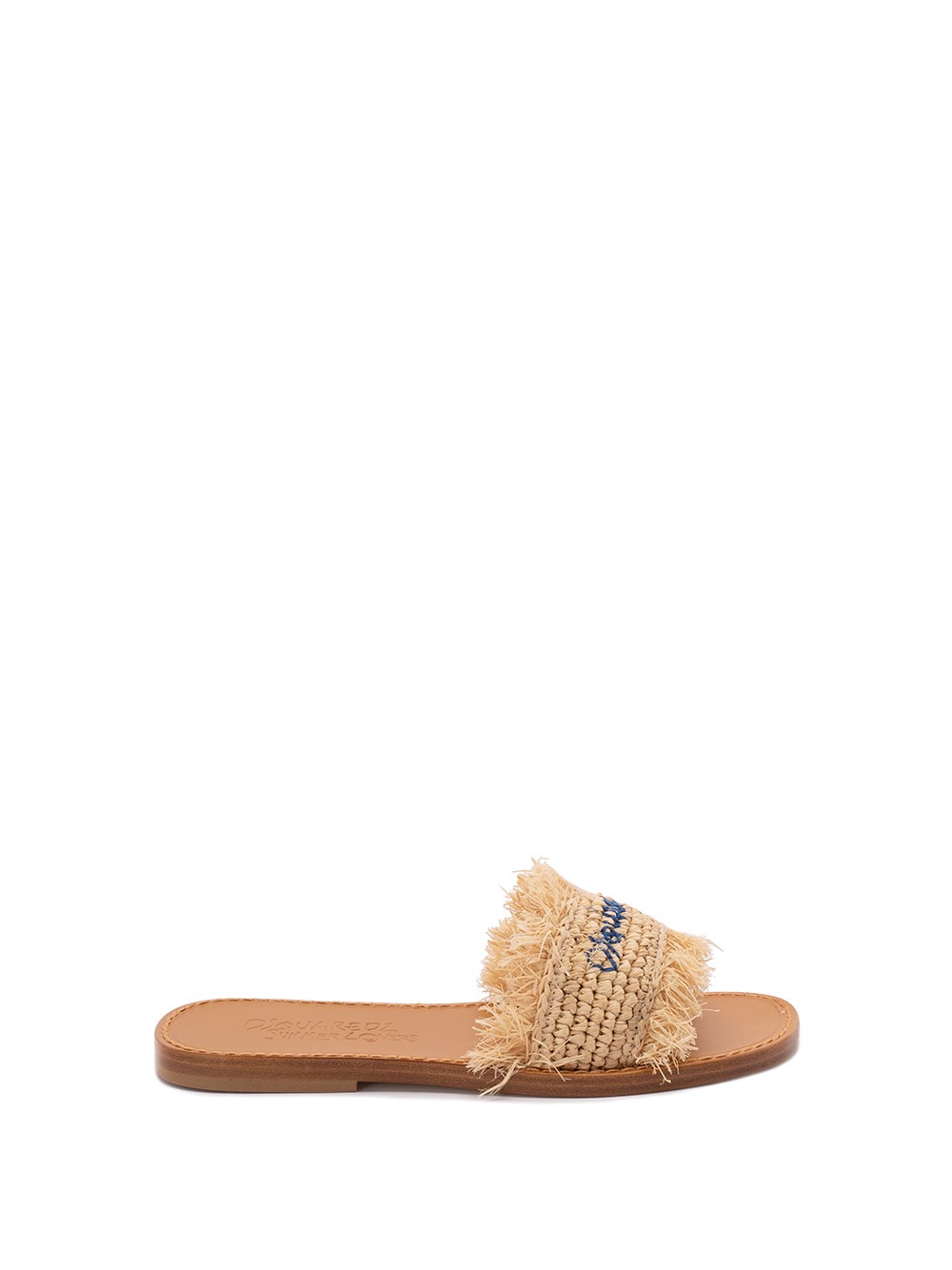 Dsquared2 Summer Lovers Natural Rafia Flat Sandals In Beige