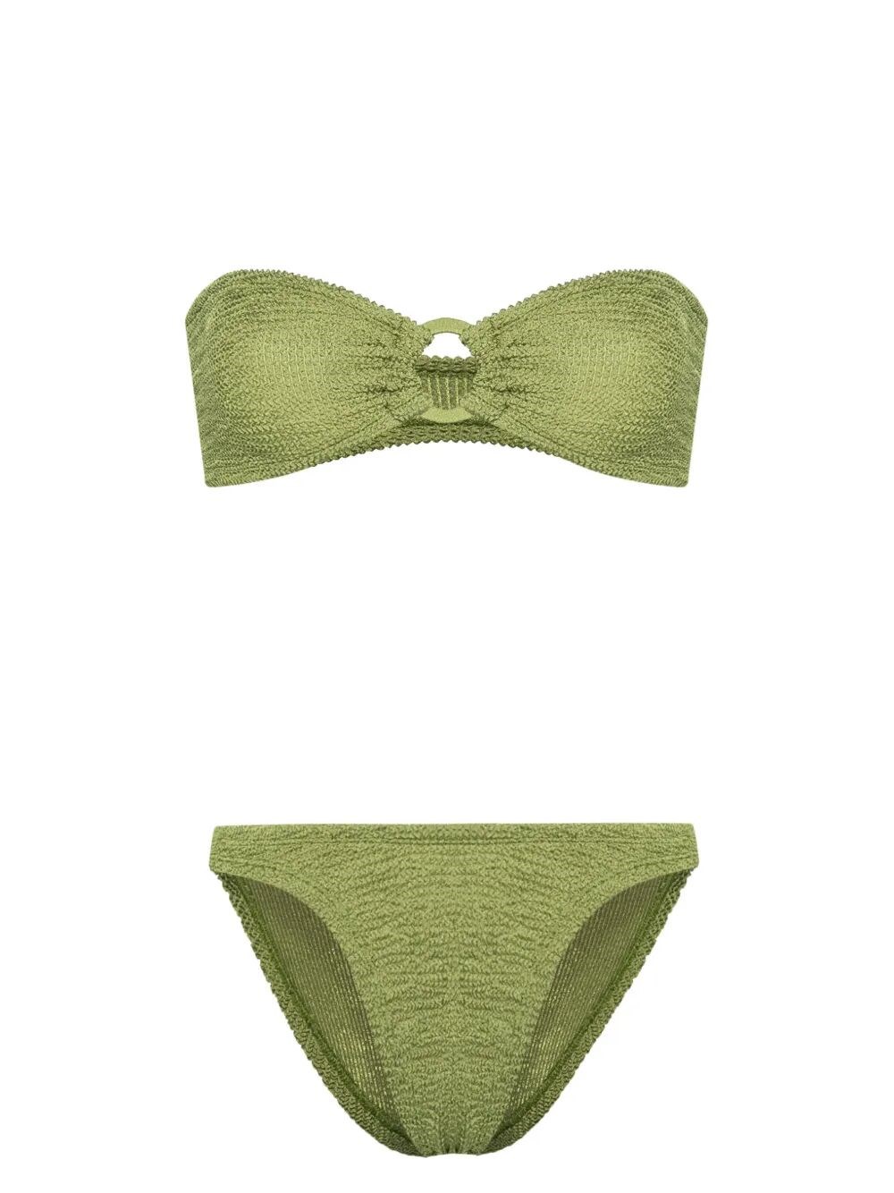 Shop Hunza G `gloria` Bikini With Fabric Covered Hoops