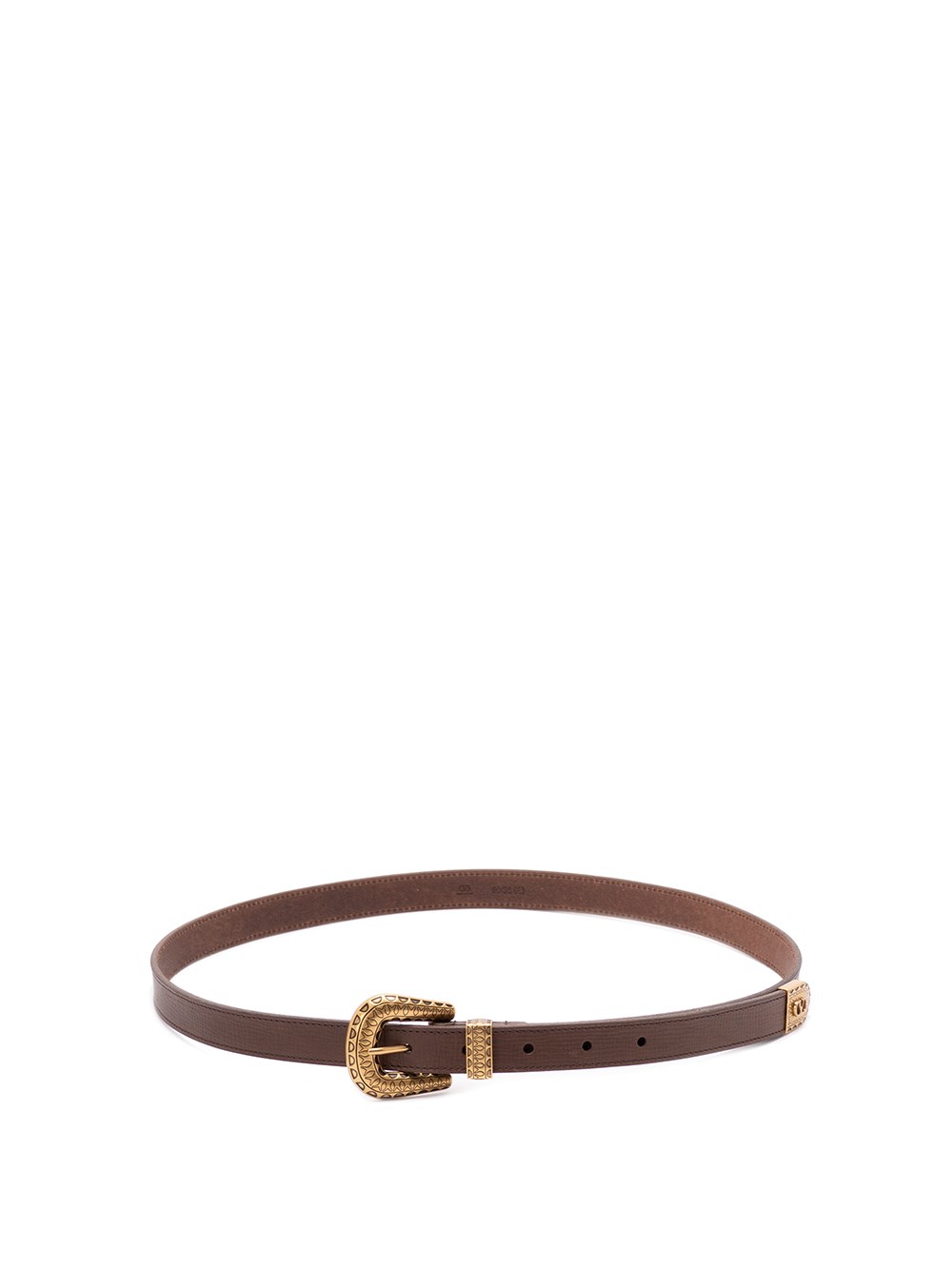 Valentino Leather Belt With Adjustable Length And Gold-tone Buckle