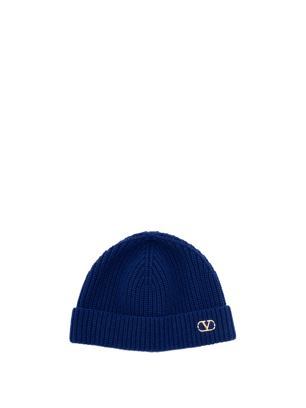 Valentino Navy Blue Logo Beanie Hat