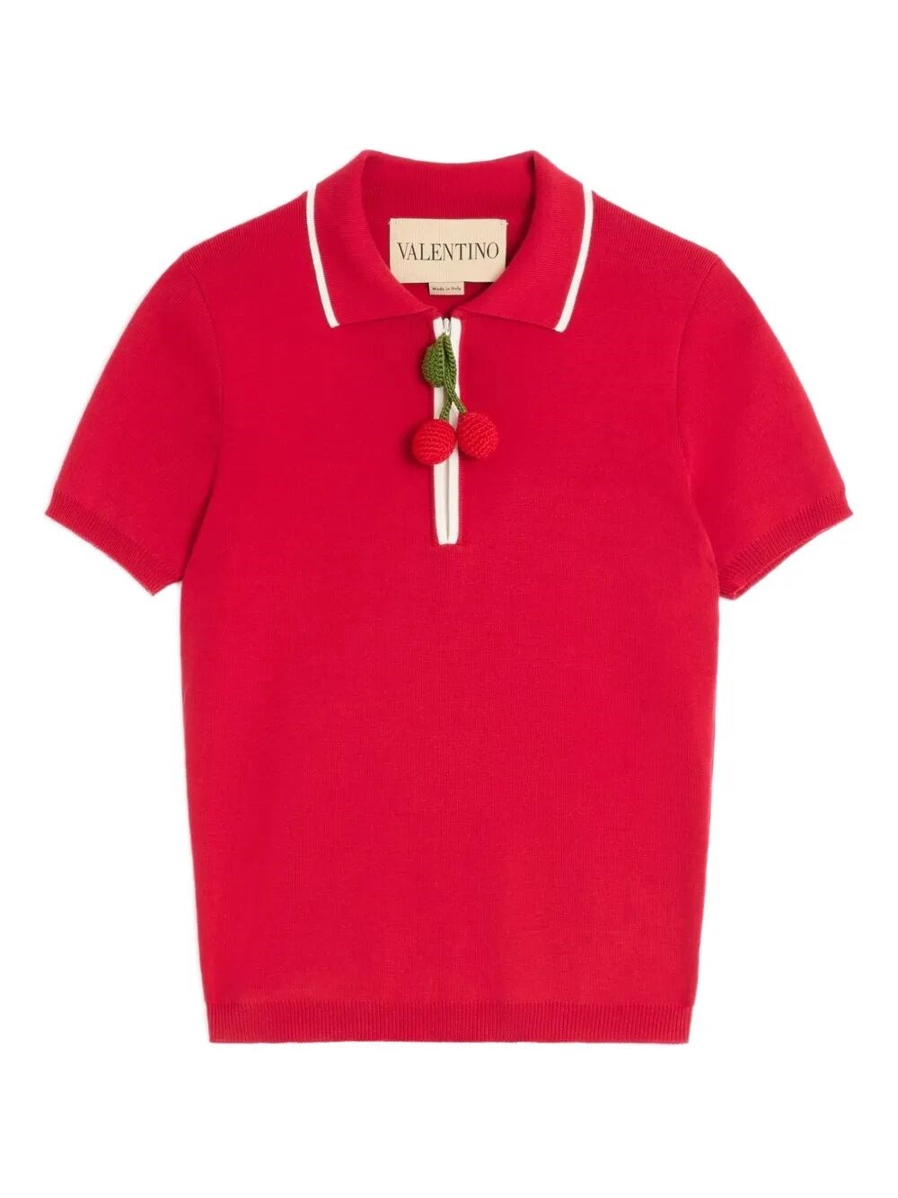 Valentino Top En Coton Avec Cerises En Crochet Femme Paris L