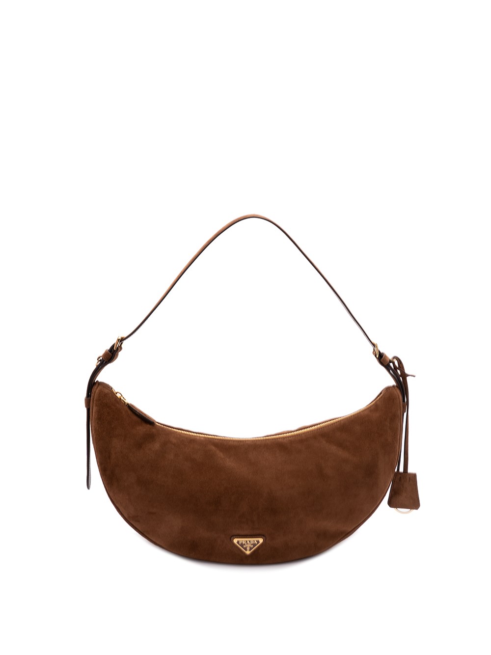 Prada `Prada Demi-Lune` Large Suede Shoulder Bag