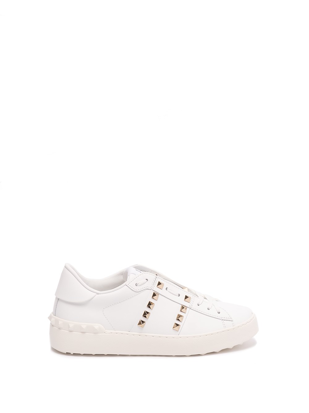 Valentino White Rockstud Untitled Sneakers In White