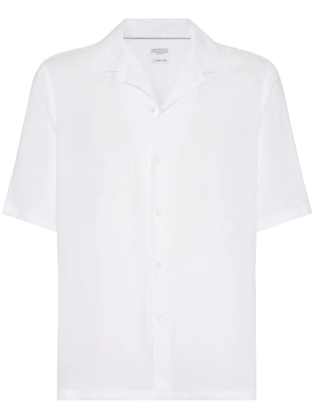 Brunello Cucinelli Linen Shirt With Cuban Collar And Short Sleeves