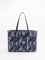 トートバッグ Fendi Roll Large Denim Tote Bag With Ff Embroidery fendi `roll` large denim tote bag with `ff` embroidery