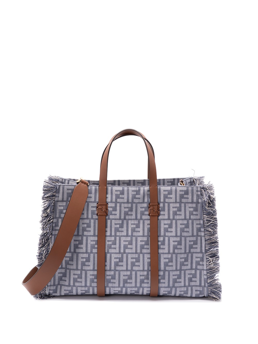 Fendi Summer Tote Denim-effect Ff Jacquard Bags