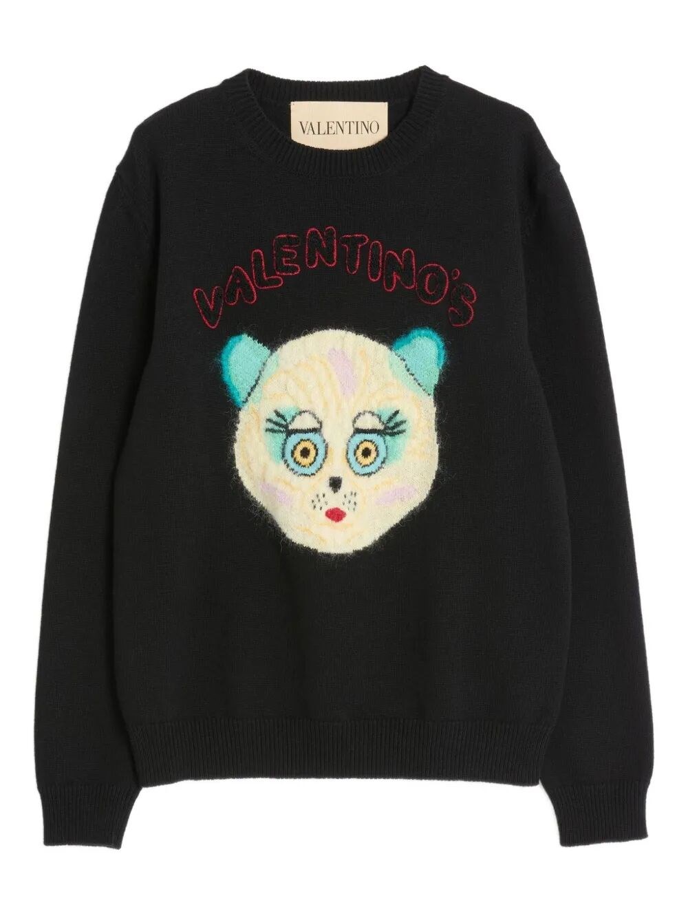 Valentino Garavani Sweater With Le Chat De La Maison Patch In Black