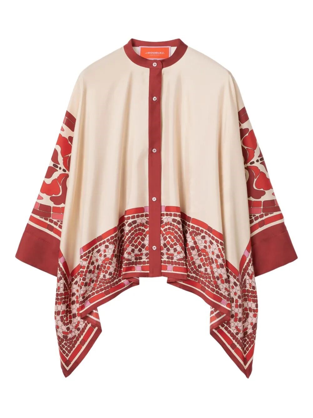 La Doublej La Double J Foulard Printed Silk-satin Blouse In Multi