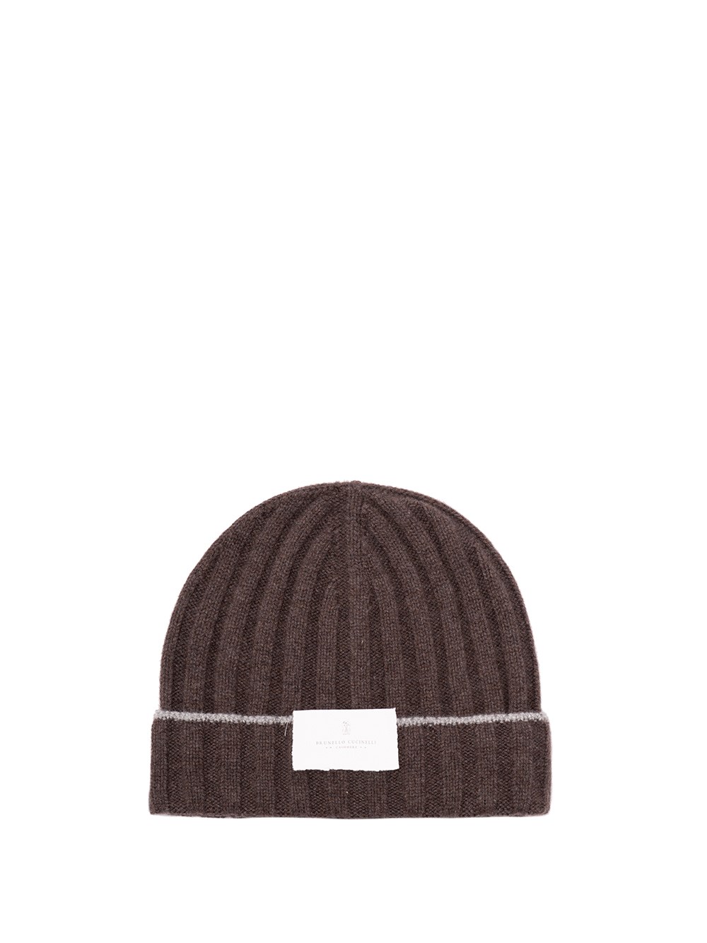 Brunello Cucinelli Men Cashmere Rib Knit Beanie In Brown