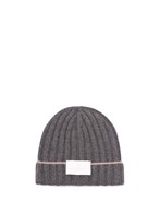ハット BRUNELLO CUCINELLI Ribbed cashmere hat BROWN+PANAMA Cashmere rib knit beanie for Man in Panama | Brunello Cucinelli