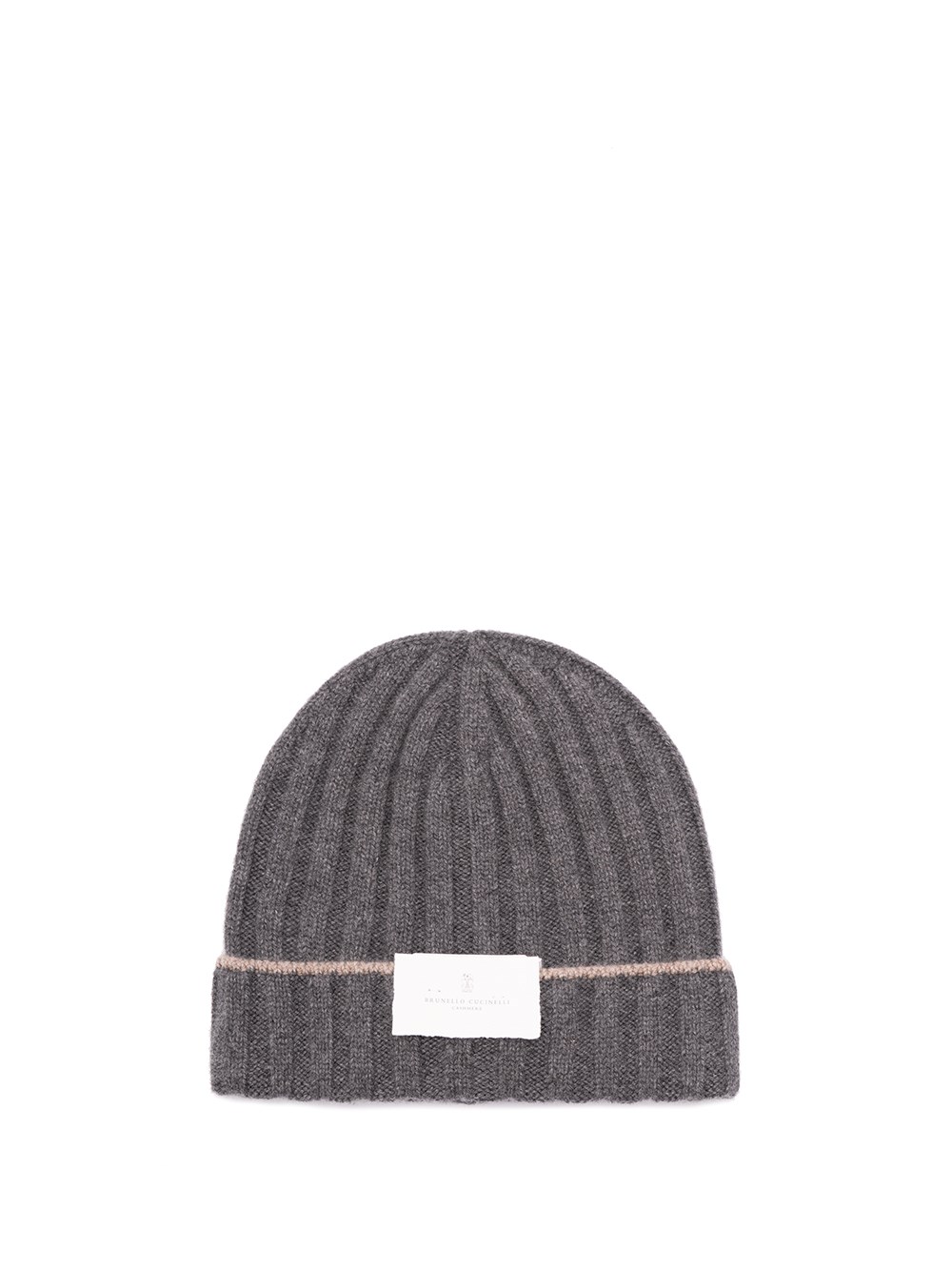 Brunello Cucinelli Men Cashmere Rib Knit Beanie In Gray
