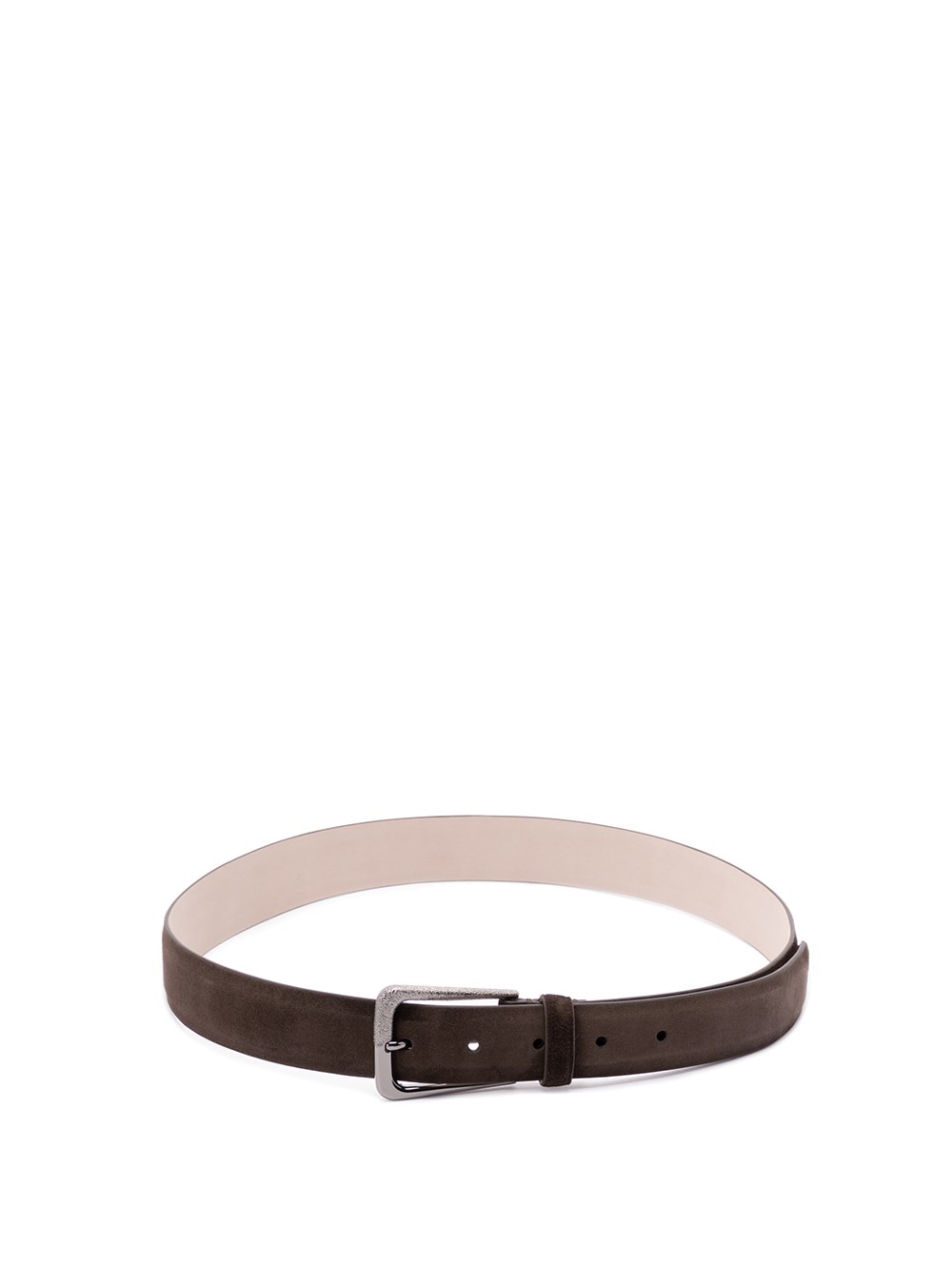 Brunello Cucinelli Leather Belt With Adjustable Length And Metal Buckle In Brown