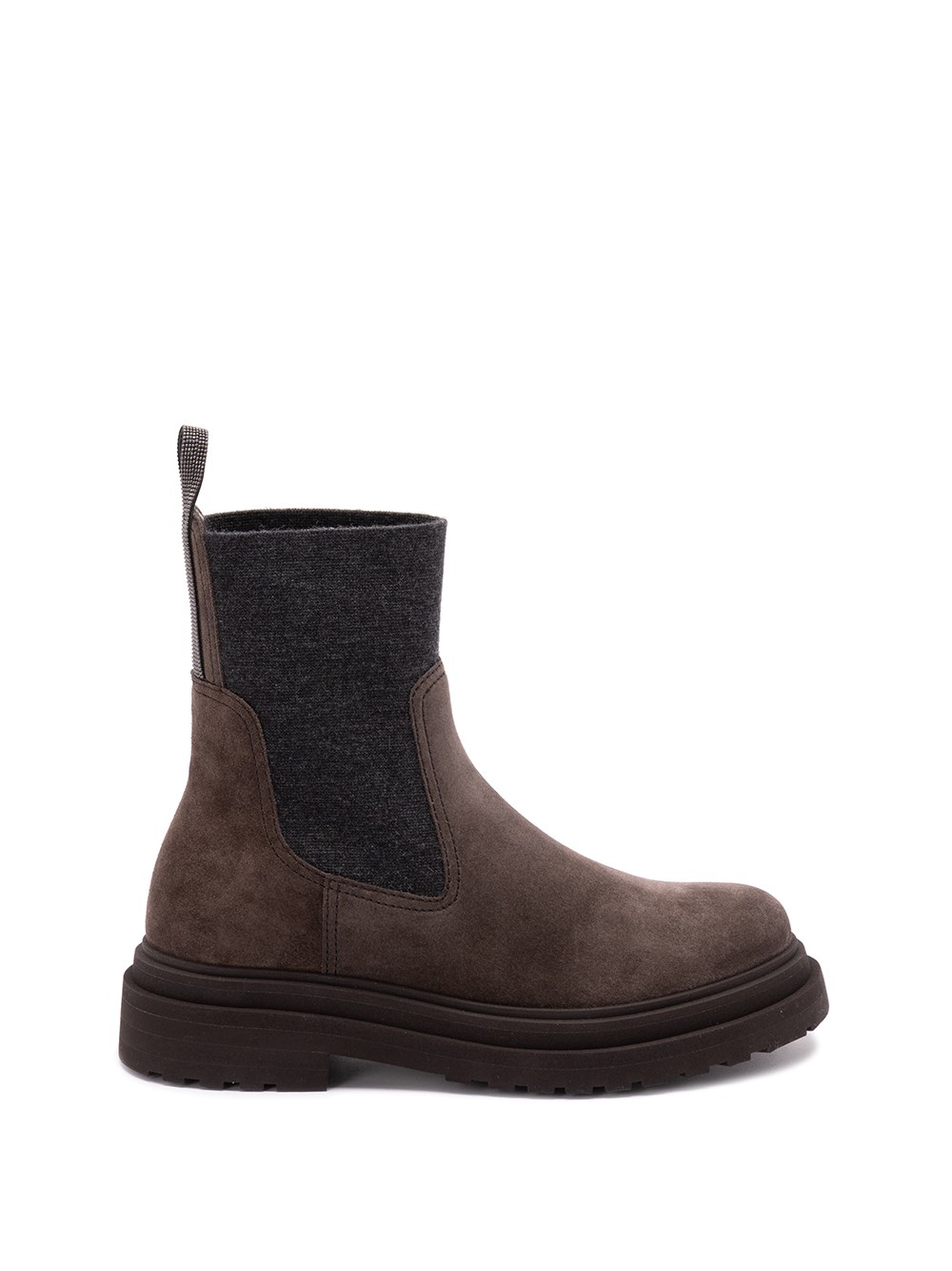 Brunello Cucinelli Round Toe Ankle Boots In Brown
