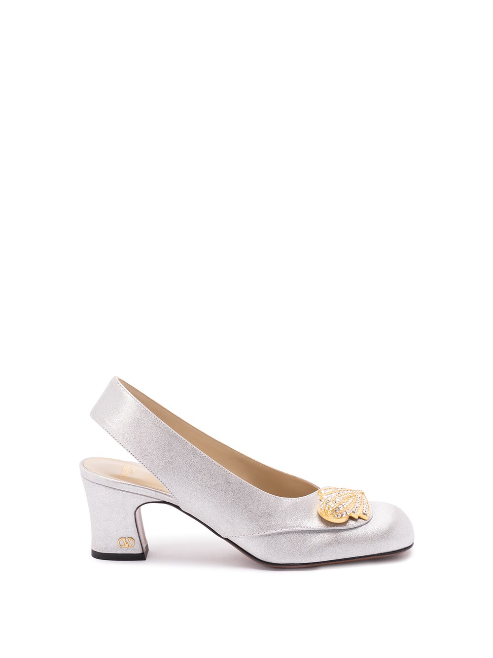 Valentino Garavani Adamantine Slingback Pumps In Glitter Fabric 60mm Woman Silver 39.5 In Multi