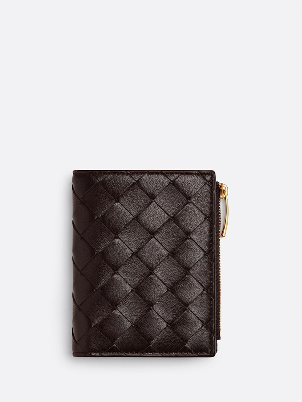 Bottega Veneta Intrecciato Small Bi-fold Wallet In Brown