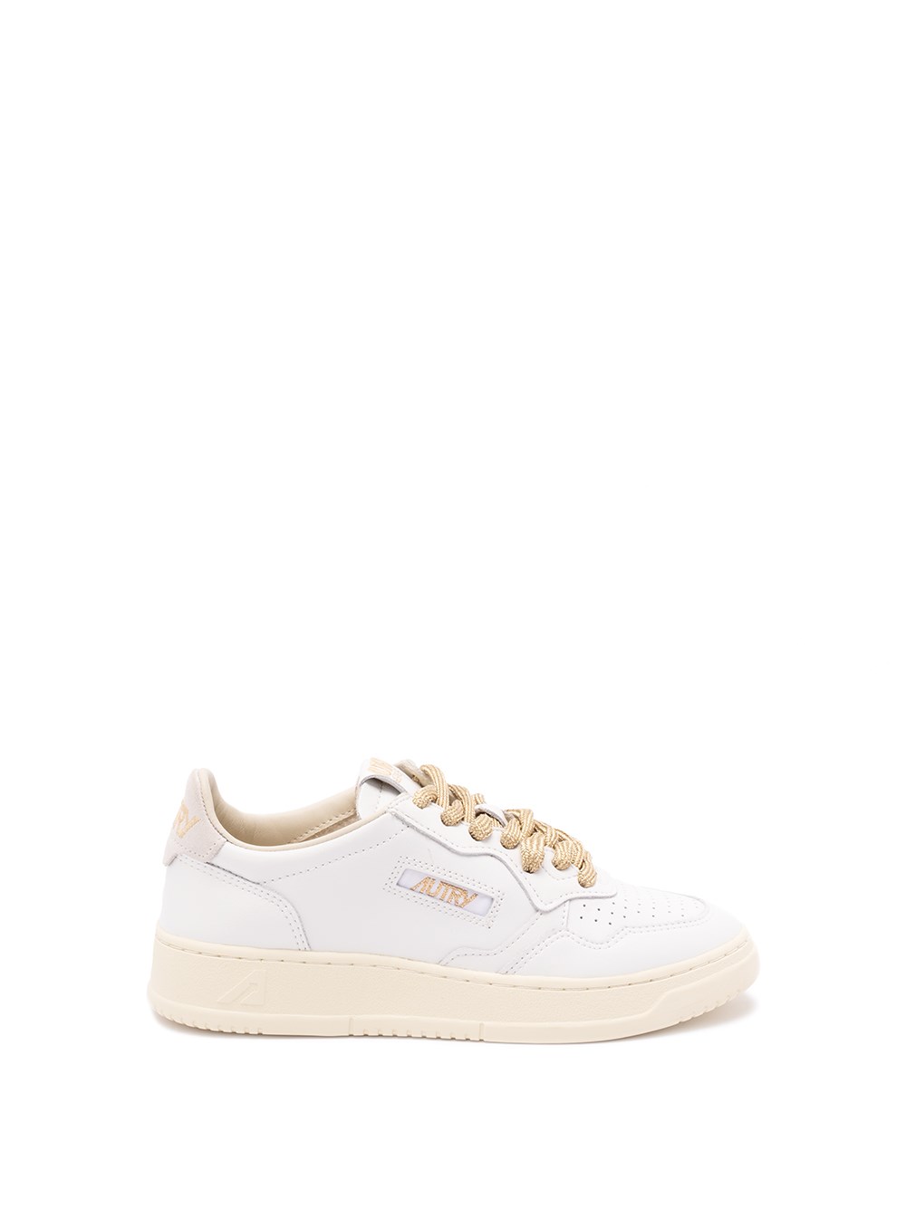 Autry Medalist Low Sneakers In White Leather And Suede Heel Tab In Multi
