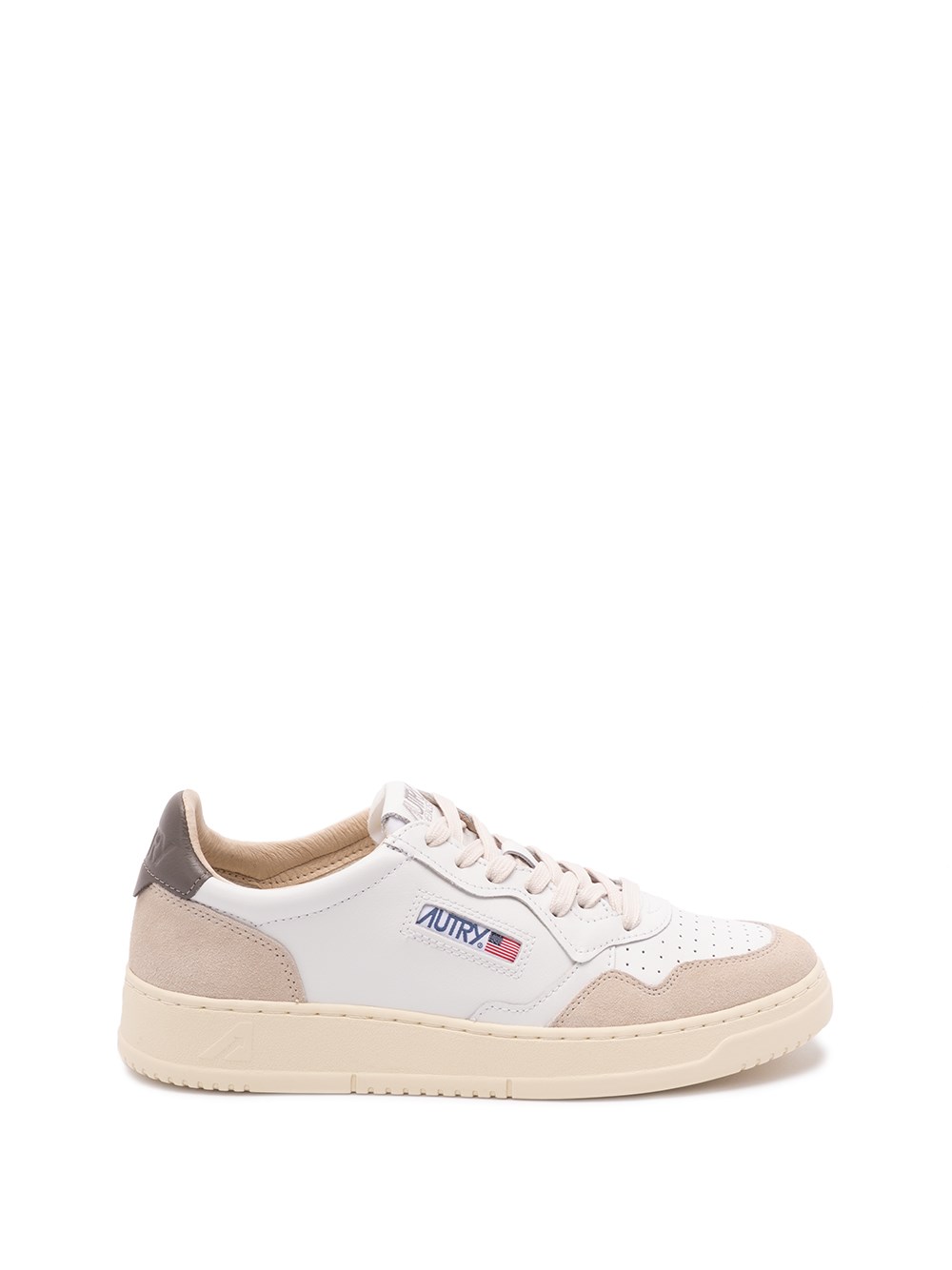 Autry Medalist Lowleat Suede Wht Morel