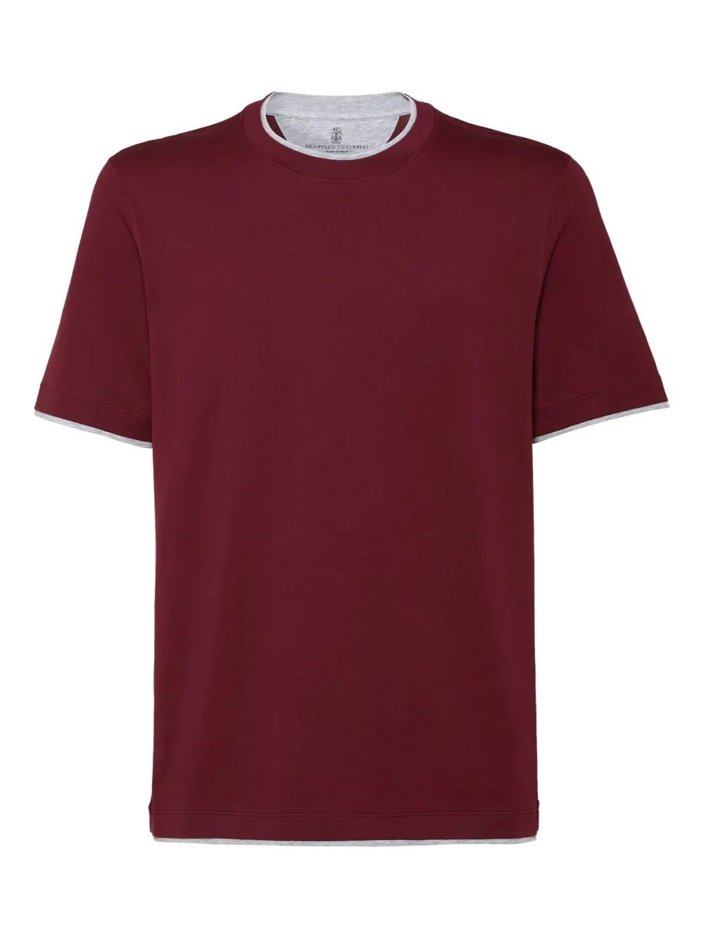 Brunello Cucinelli T-shirt With Faux-layering In Red