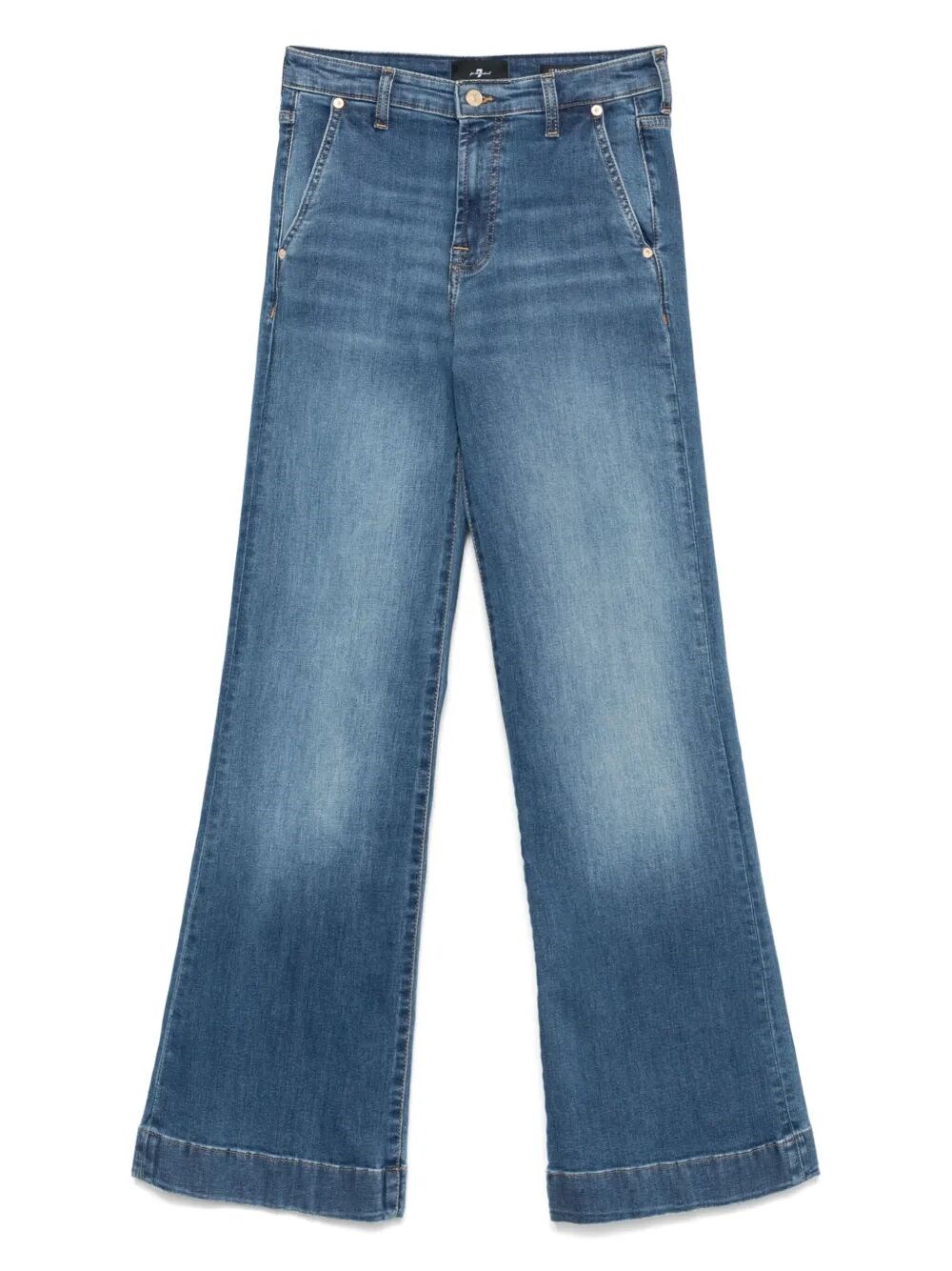 7 For All Mankind Wide-leg High-waist Jeans With Vintage Fading
