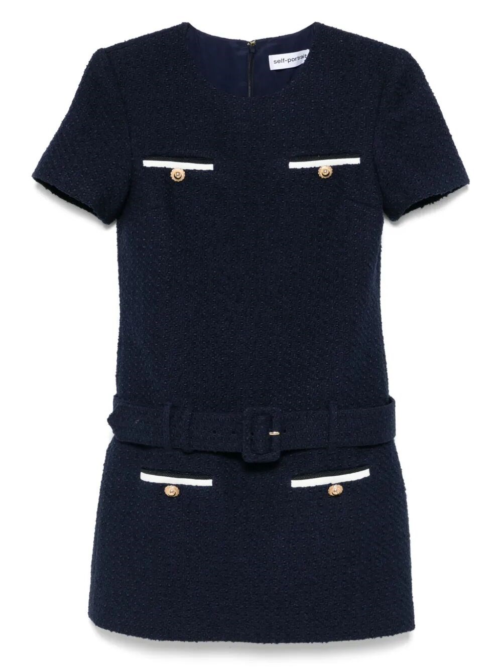 Self-portrait Textured Boucle Mini Dress