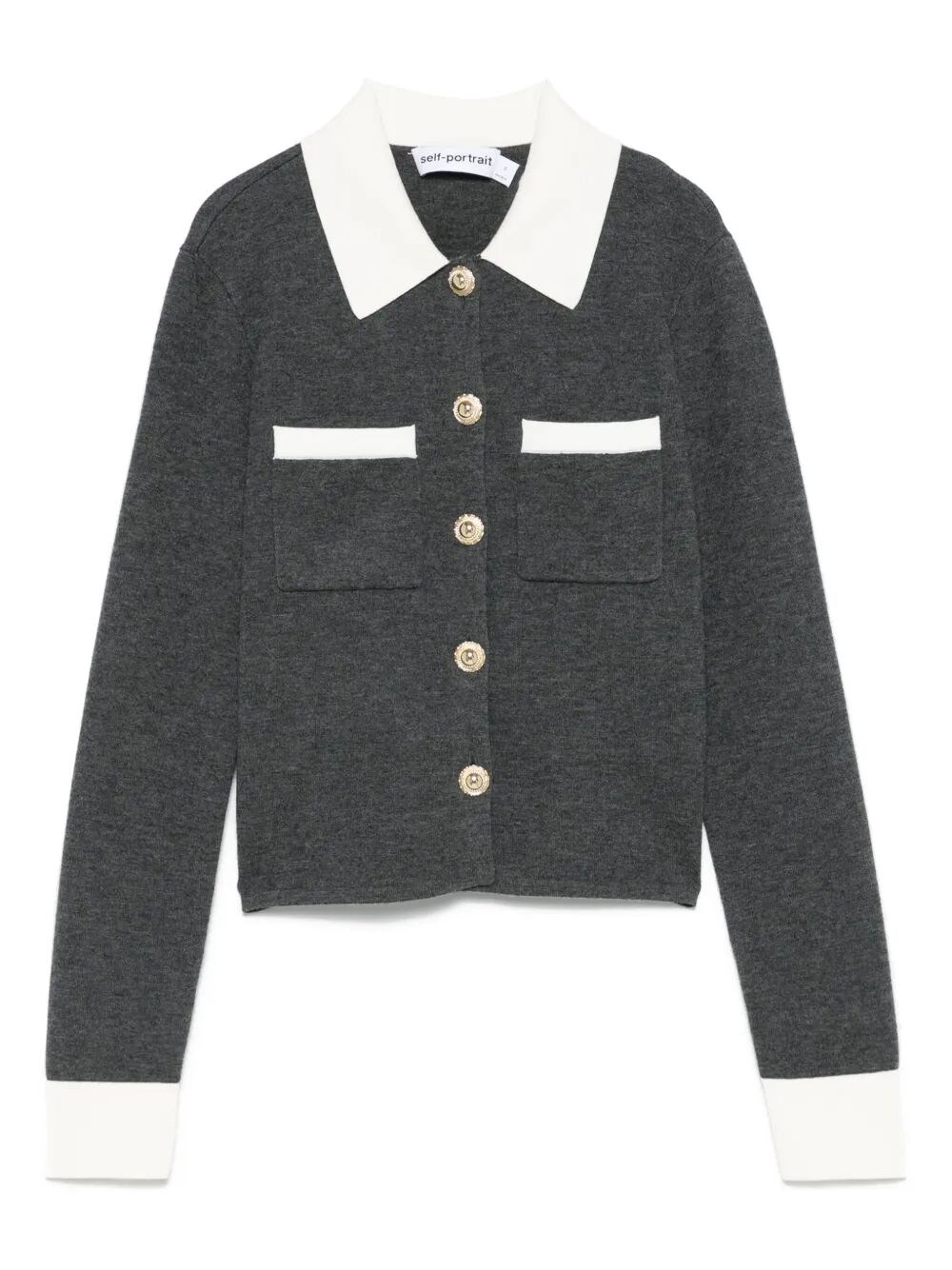 Self-portrait Contrast Collar Cardigan