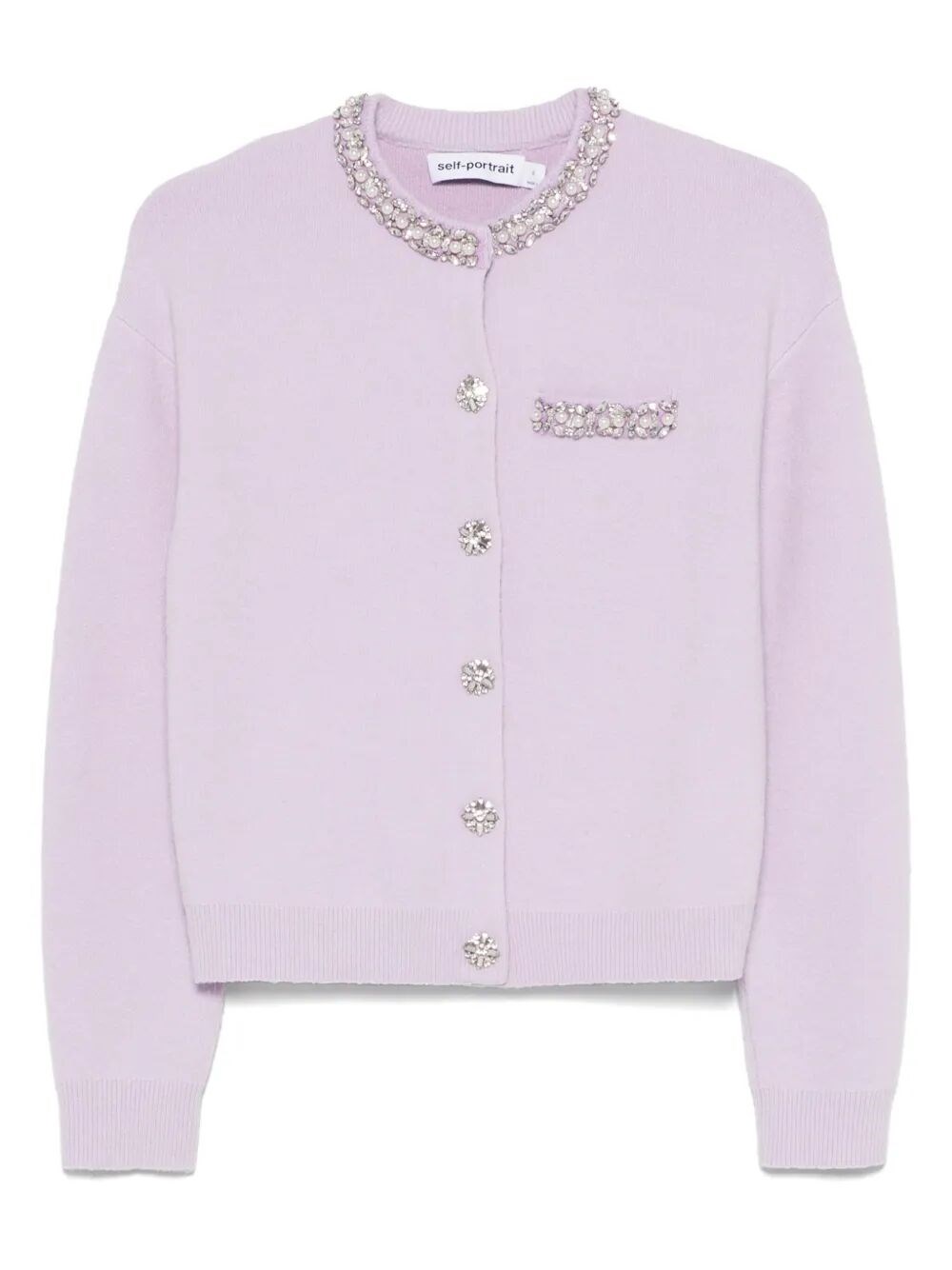 Self-portrait Crystal Trim Cardigan