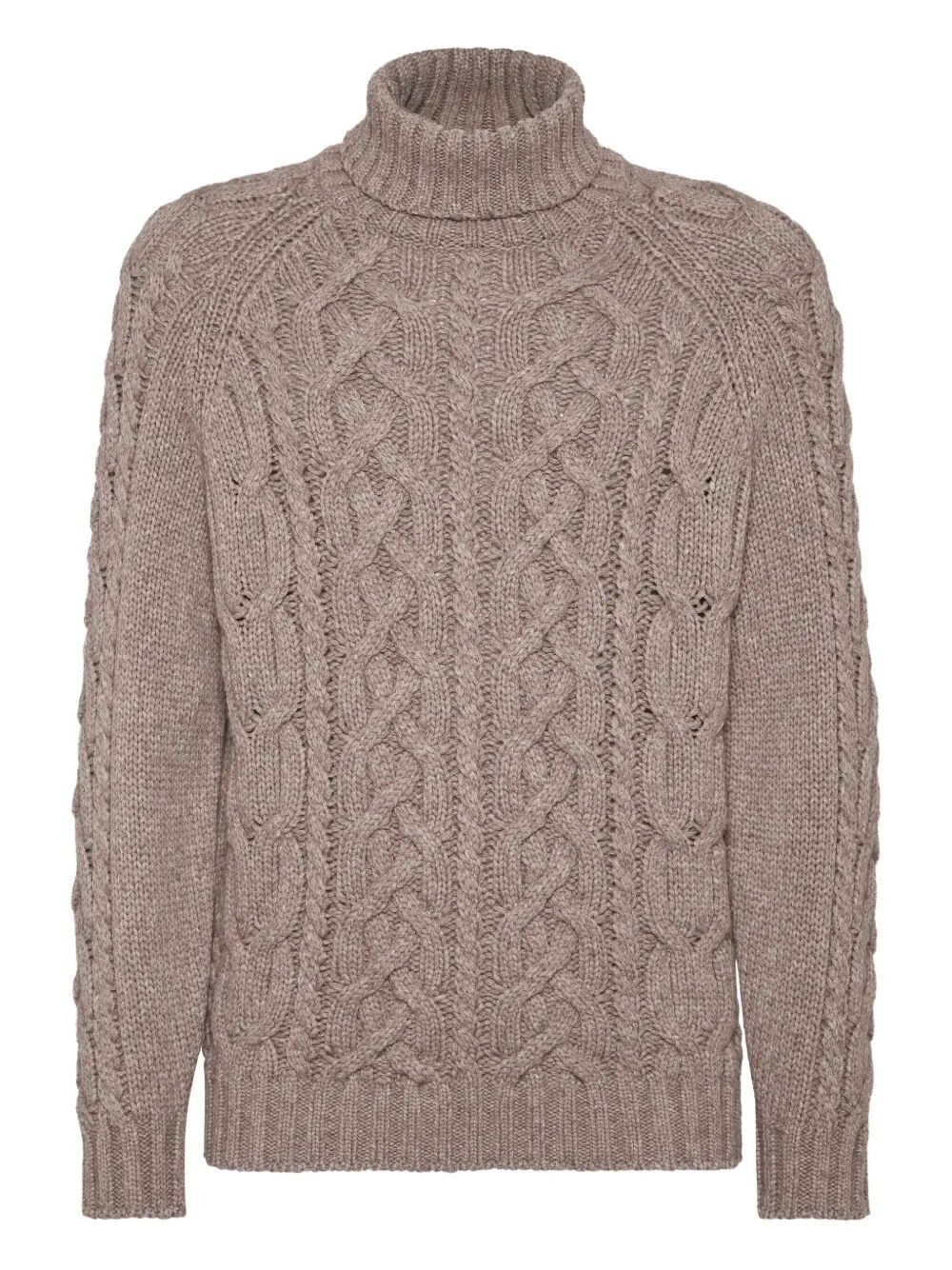 Brunello Cucinelli Men Cashmere Turtle-neck Sweater In Neutral