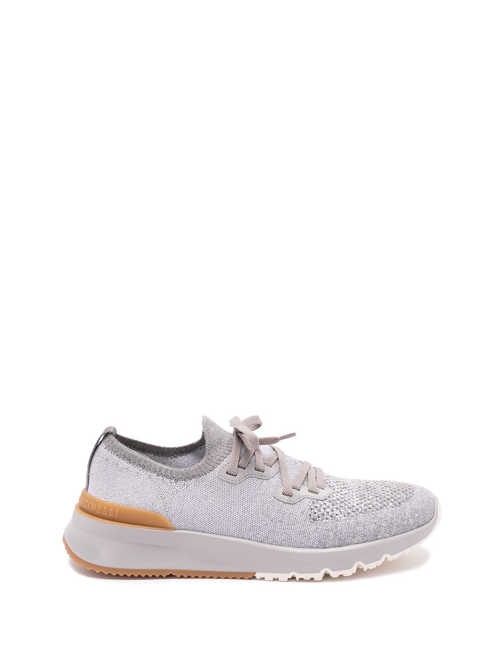 Brunello Cucinelli Knit Sneakers In Gray