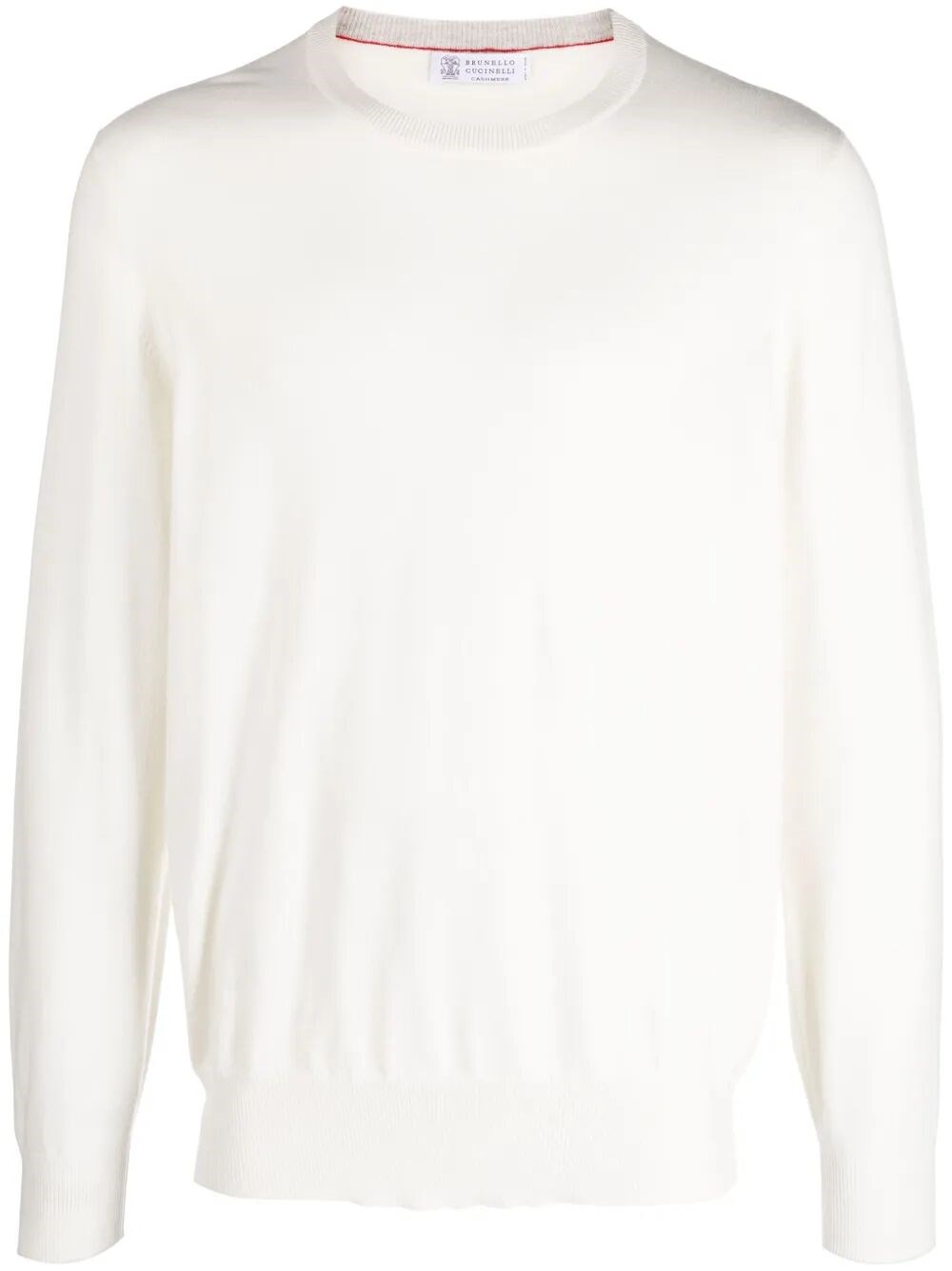 Brunello Cucinelli Crew-neck Knitted Cashmere Jumper In White