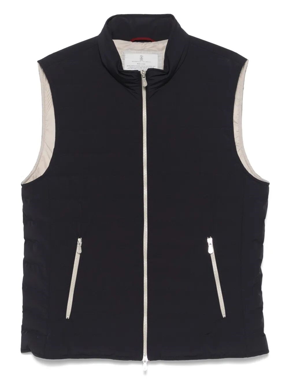 Brunello Cucinelli Dark Blue Nylon Down Jacket In Blue