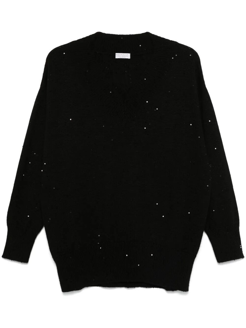 Brunello Cucinelli Sequin-embellished Sweater In Black