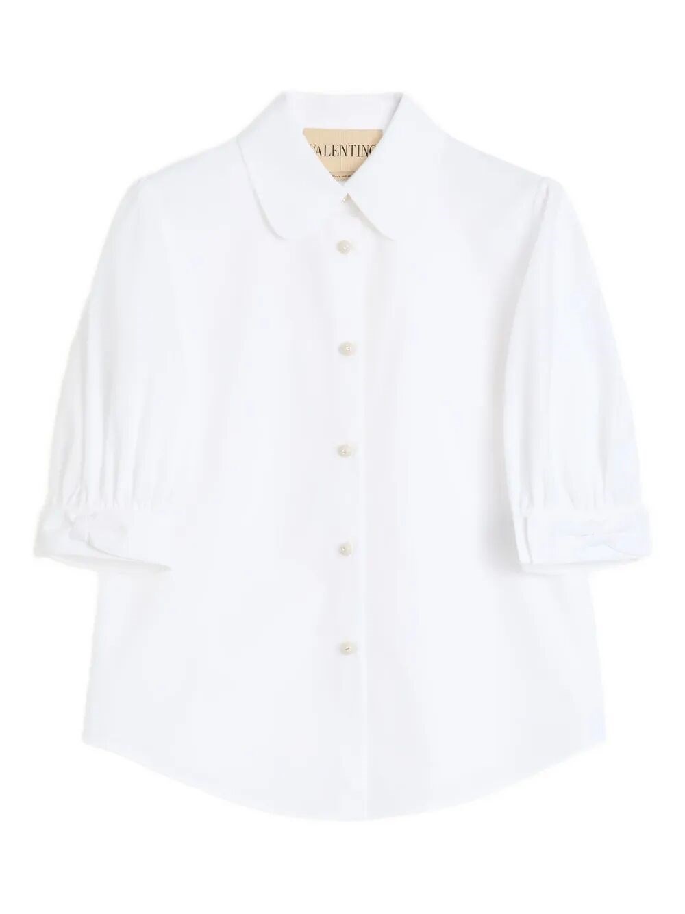 Valentino Chemise En Popeline De Coton Femme Blanc Optique 48 In White