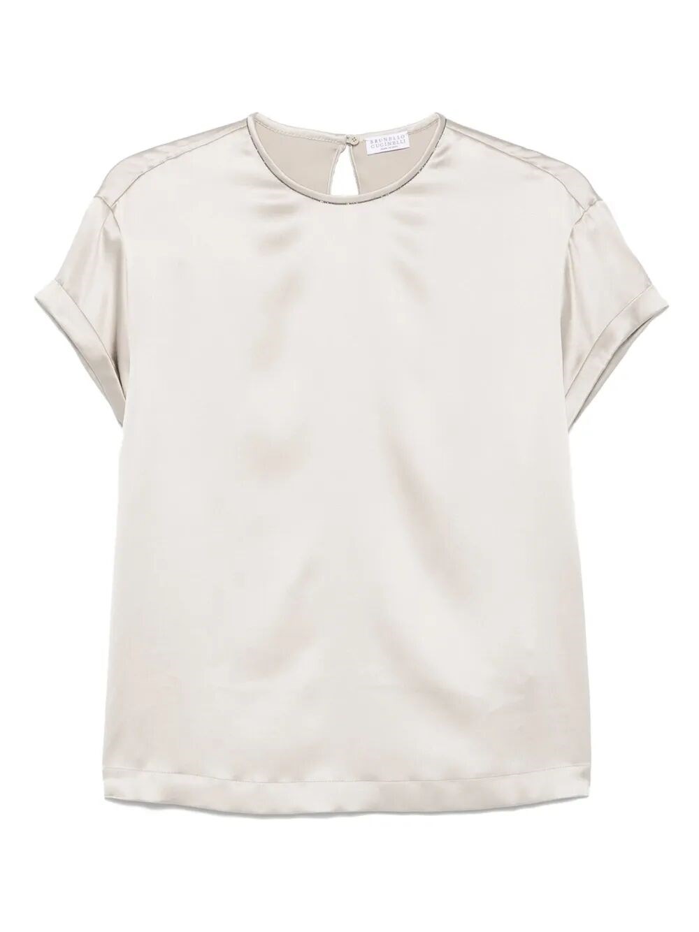 Brunello Cucinelli Short Sleeve Blouse In Neutral