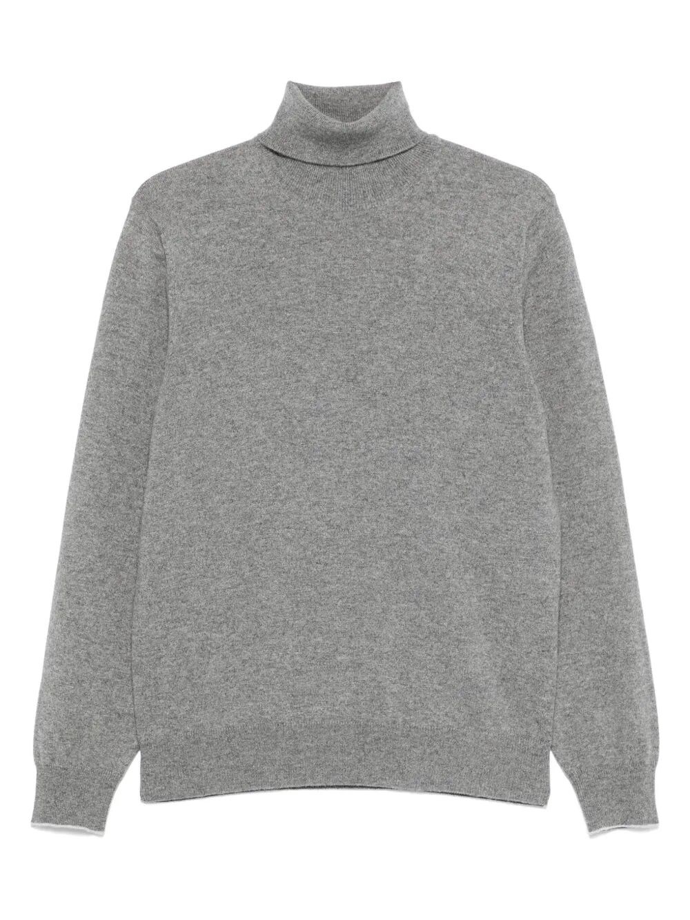 Brunello Cucinelli Men Cashmere Turtle-neck Sweater In Gray