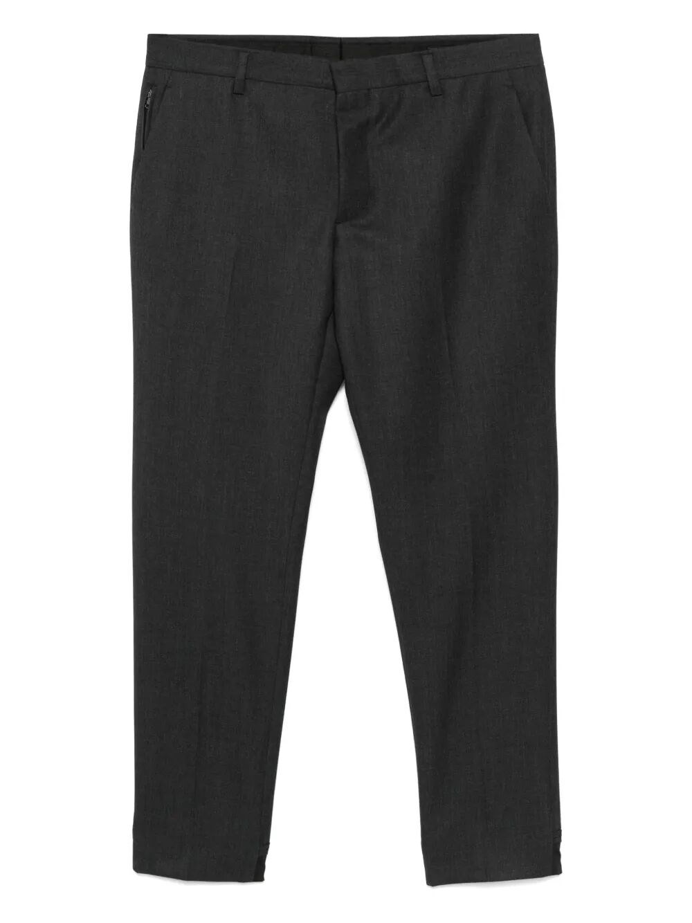 Prada Vintage-effect Brown Cotton Trousers Men In Gray