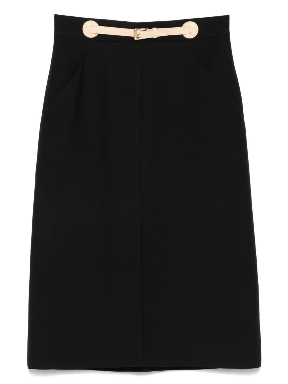 Valentino Garavani Women Skirt With Leather Details In Black