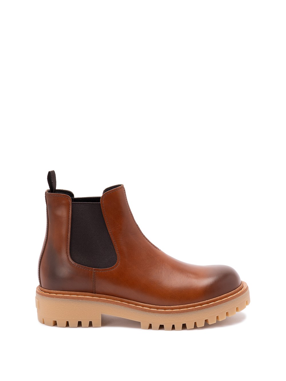 Prada Leather Ankle Boots In Brown