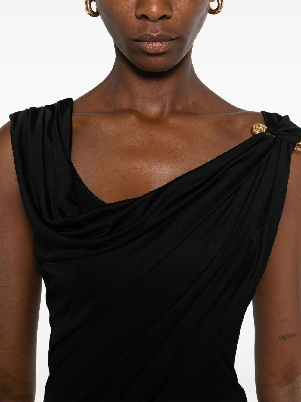 versace gown `responsible` vicose liquid jersey available on