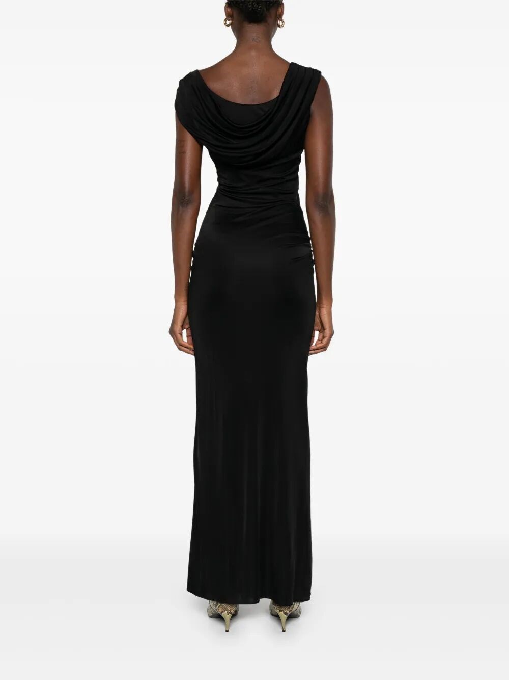ワンピース VERSACE GOWN RESPONSIBLE VICOSE LIQUID JERSEY versace gown `responsible` vicose liquid jersey available on