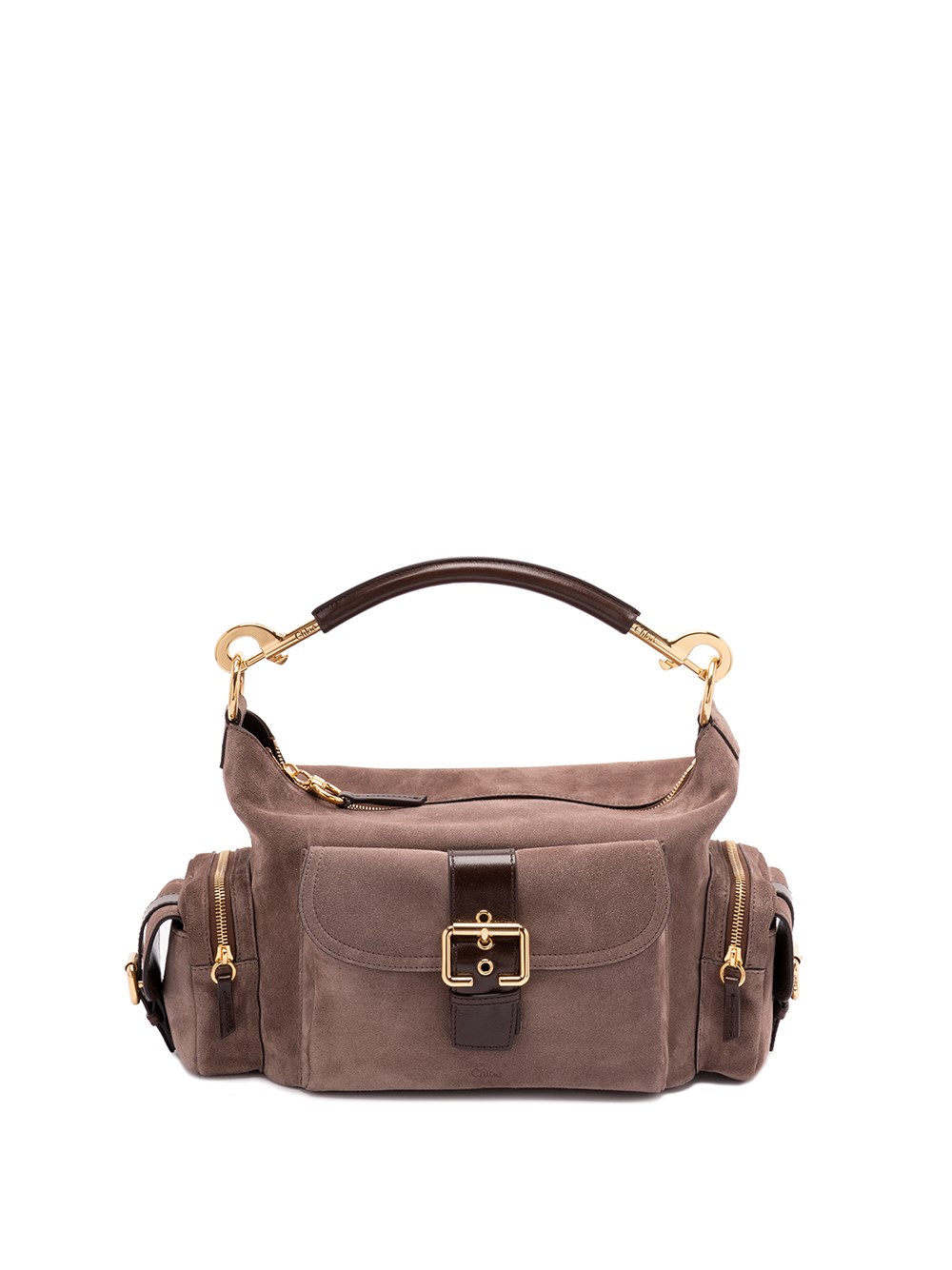 Chloé Chloe Mud Suede Medium Camera Bag Handbag In Brown