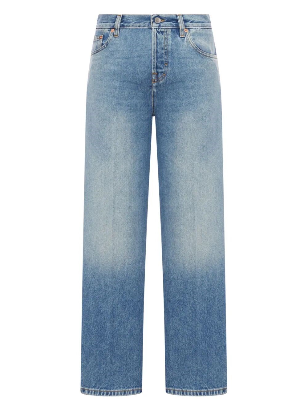 Gucci Straight Cut Denim Trousers In Blue