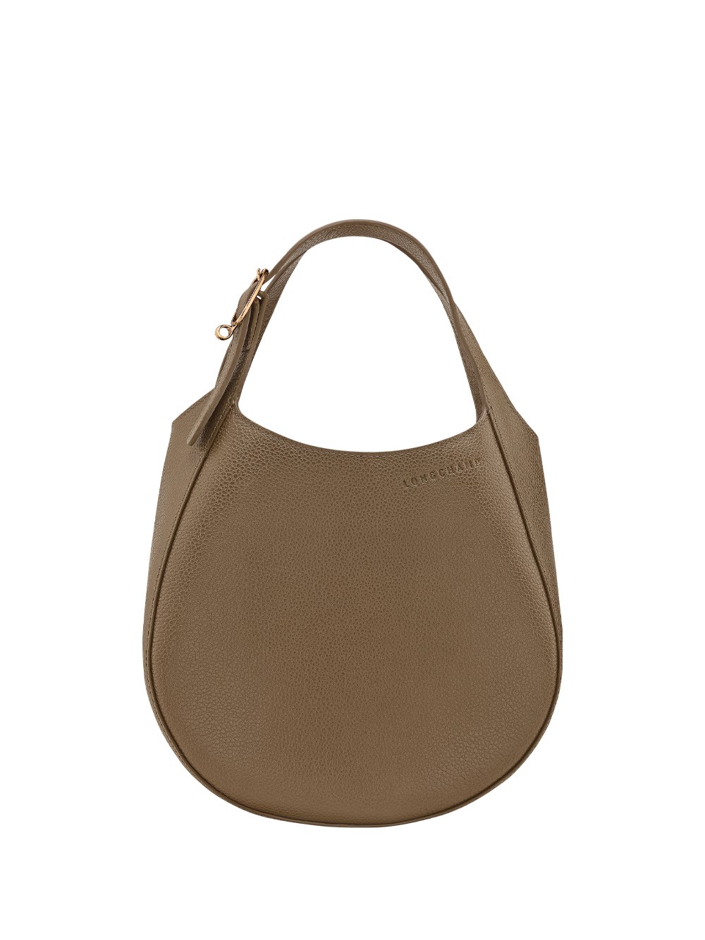 Longchamp Textured Pebbled Shoulder Bag With Strap And Handle In Brown