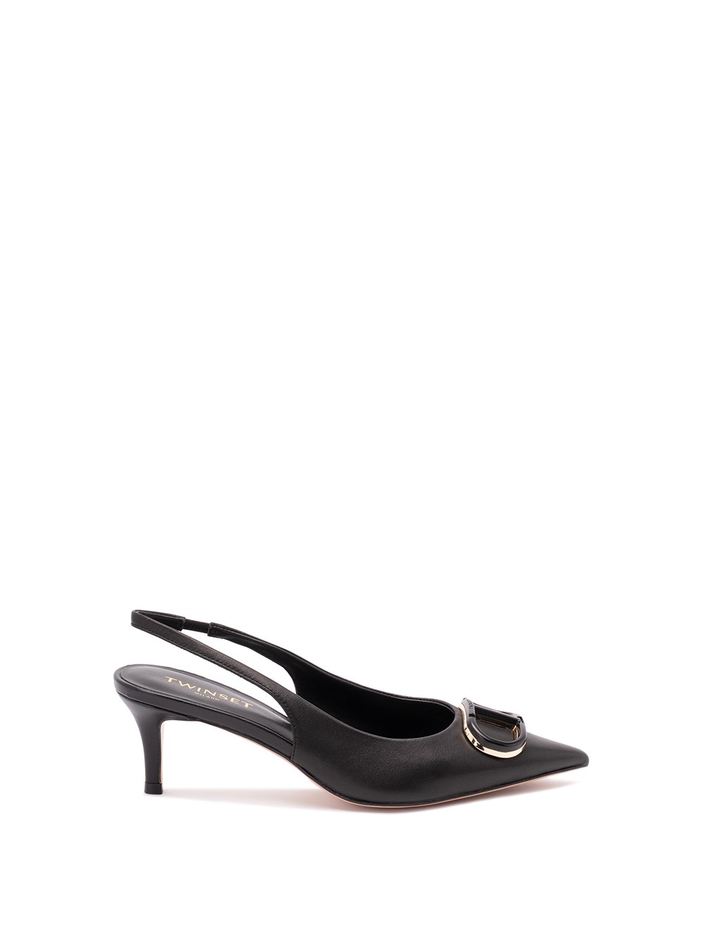 Twinset Twin-set Refined Black Leather Pumps In Black