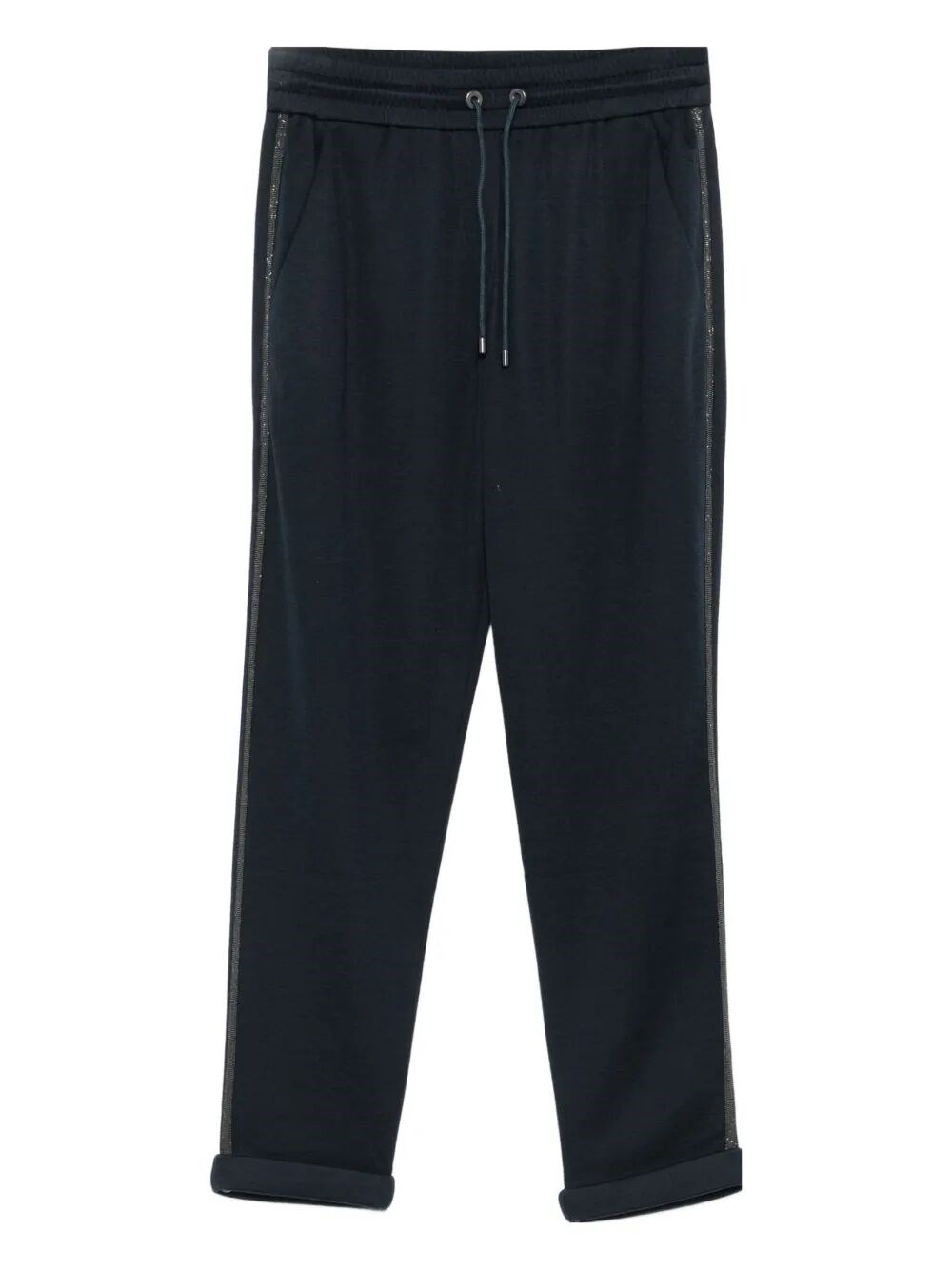 Brunello Cucinelli Pants With `precious` Stripe In Blue