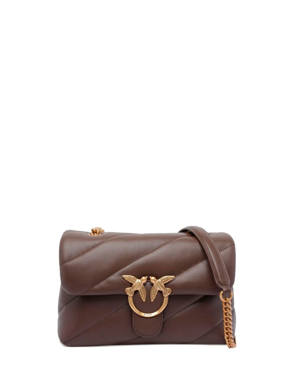 Pinko Borsa A Tracolla Media Love Bag Puff Marrone In Brown