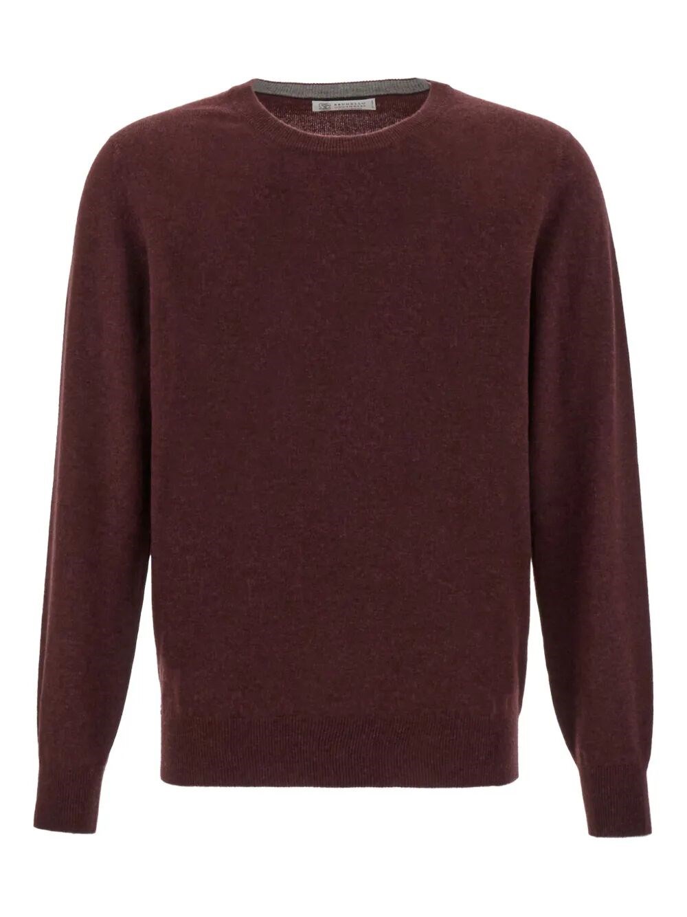 Brunello Cucinelli Cashmere Crew-neck Sweater Ribbed Profiles In Pink